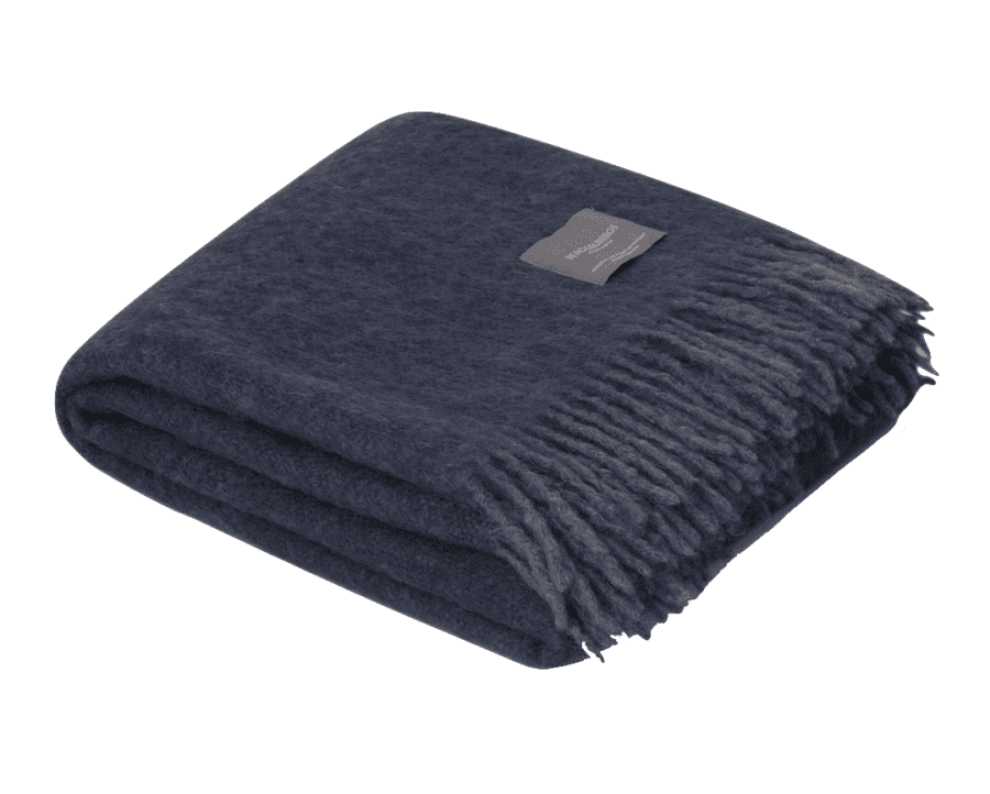 STACKELBERGS - PLAID EN MOHAIR BLEU MARINE